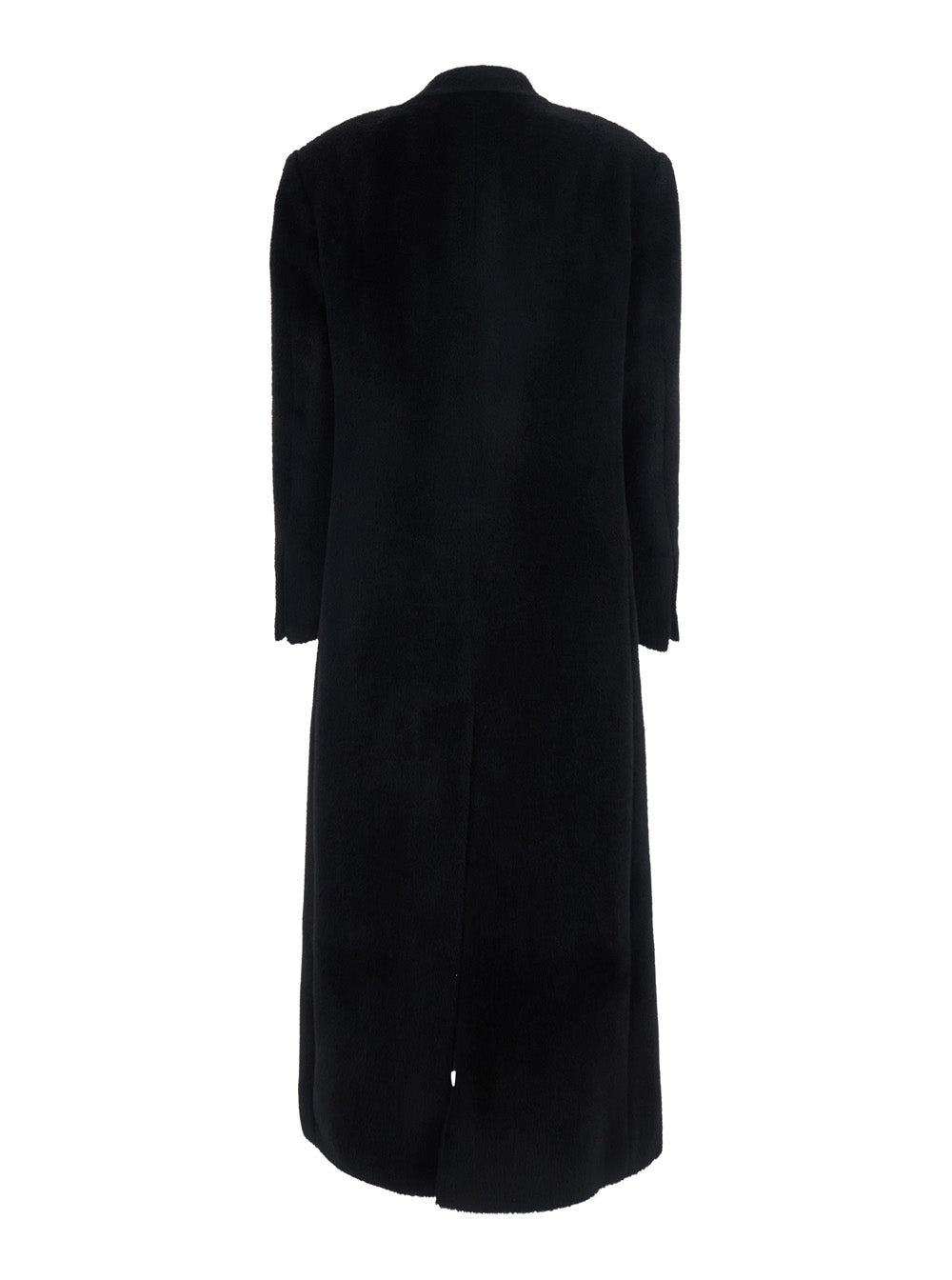 Tagliatore Women Oversized Alpaca Wool Coat With Collar And Long Sleeves Black Women
