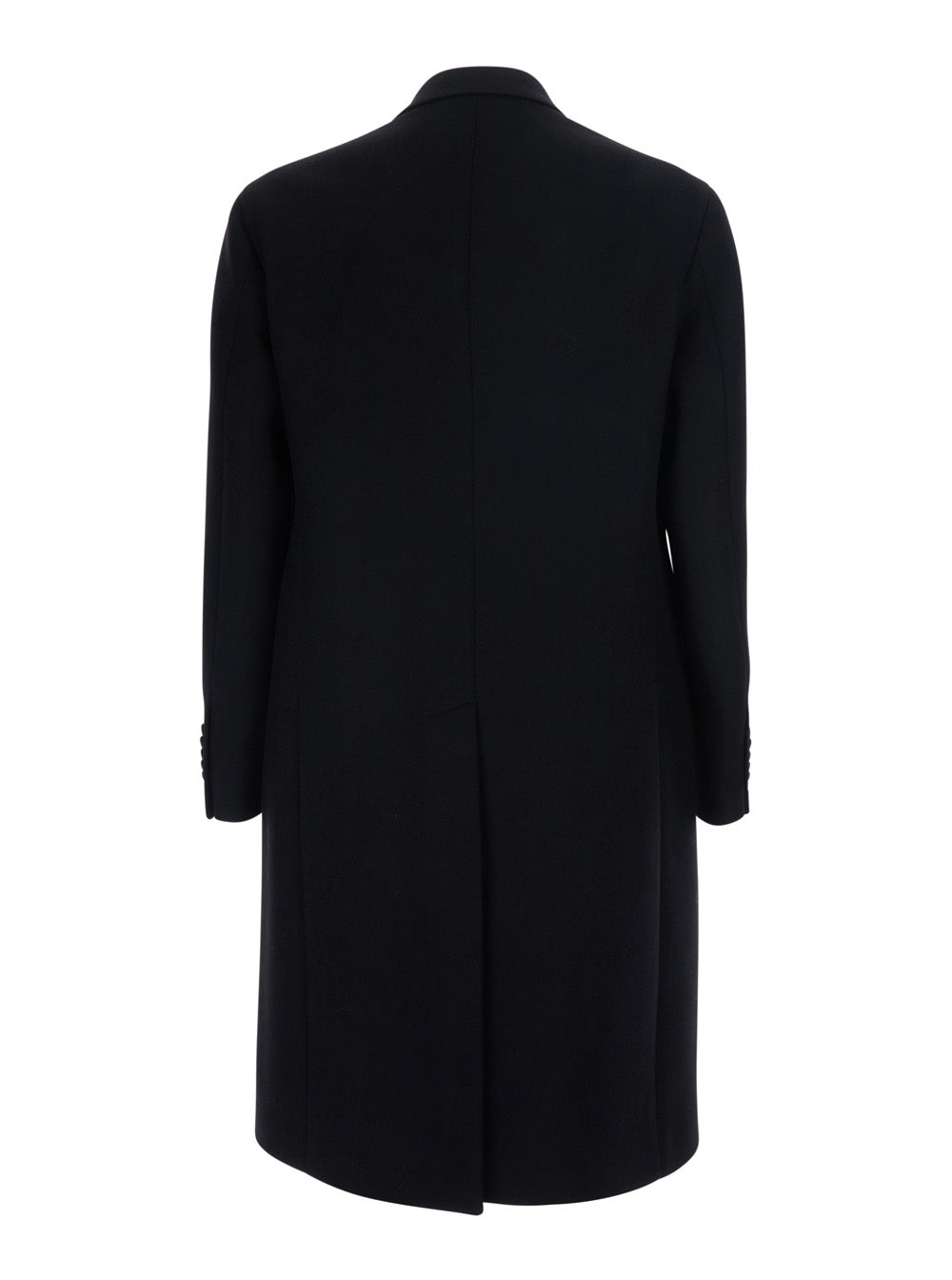 Tagliatore Men Black Coat With Notched Revers And Double-Breasted Closure In Wool For Men