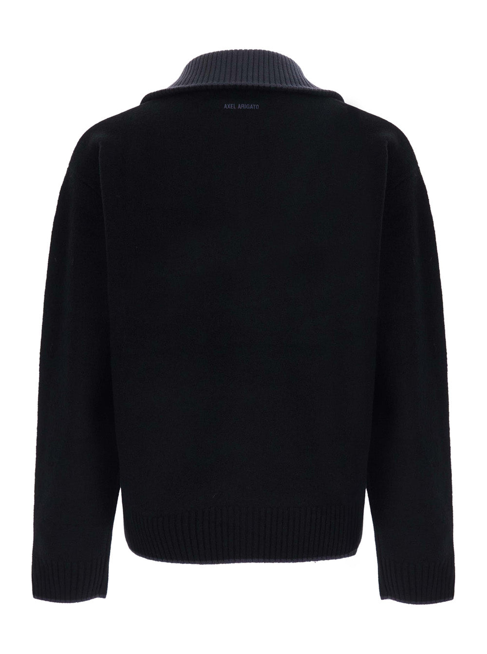 Axel Arigato Men Trace Half Zip Sweater With High Collar And Long Sleeves In Black Tech Fabric Unisex