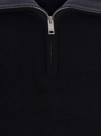 Axel Arigato Men Trace Half Zip Sweater With High Collar And Long Sleeves In Black Tech Fabric Unisex