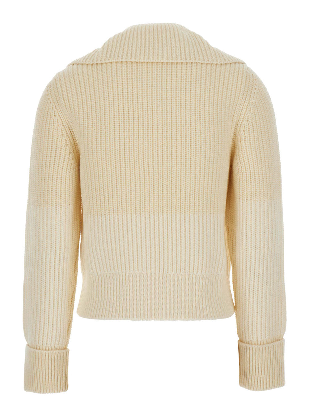 Bottega Veneta Women Mw Wool English Rib Knt Sweater With Half Zip