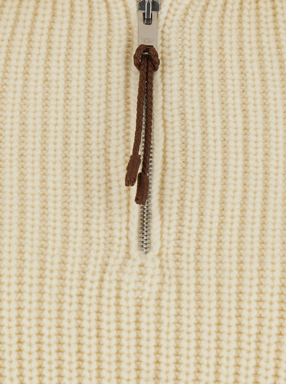 Bottega Veneta Women Mw Wool English Rib Knt Sweater With Half Zip