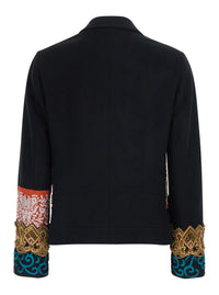 Dries Van Noten Women Jackets Bettsy Emb With Shirt Collar And Patches, Tech Fabric, Black, Women