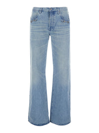 GUCCI Gucci Men Blue Jeans With Bleach Effect And Morsetti On The Pockets In Denim Men