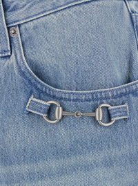 GUCCI Gucci Men Blue Jeans With Bleach Effect And Morsetti On The Pockets In Denim Men