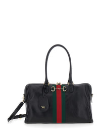 Gucci Women Horsebit Web Large Boston In Gg Canvas