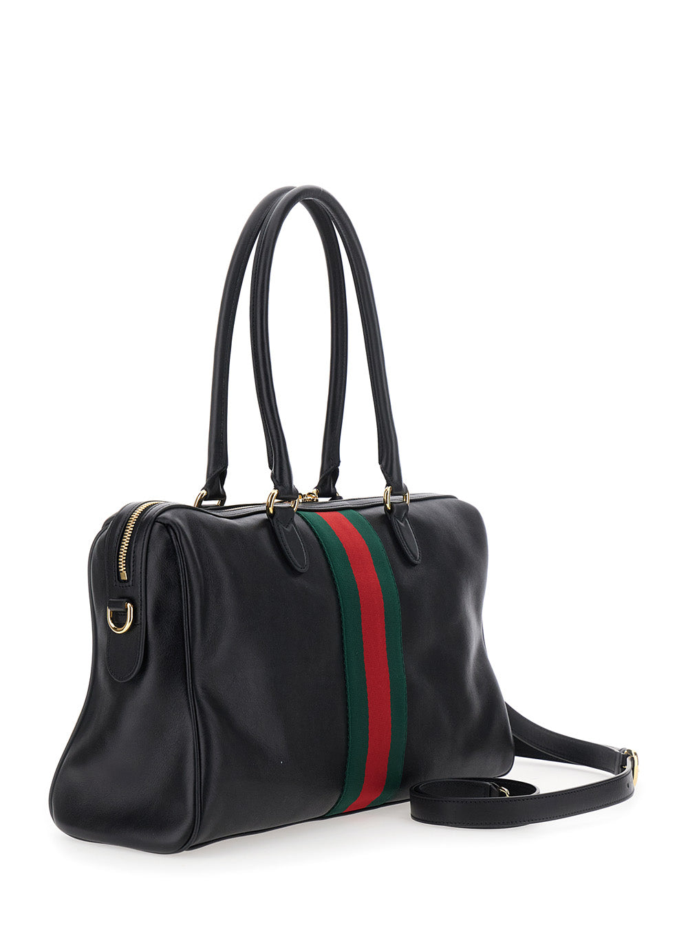 Gucci Women Horsebit Web Large Boston In Gg Canvas
