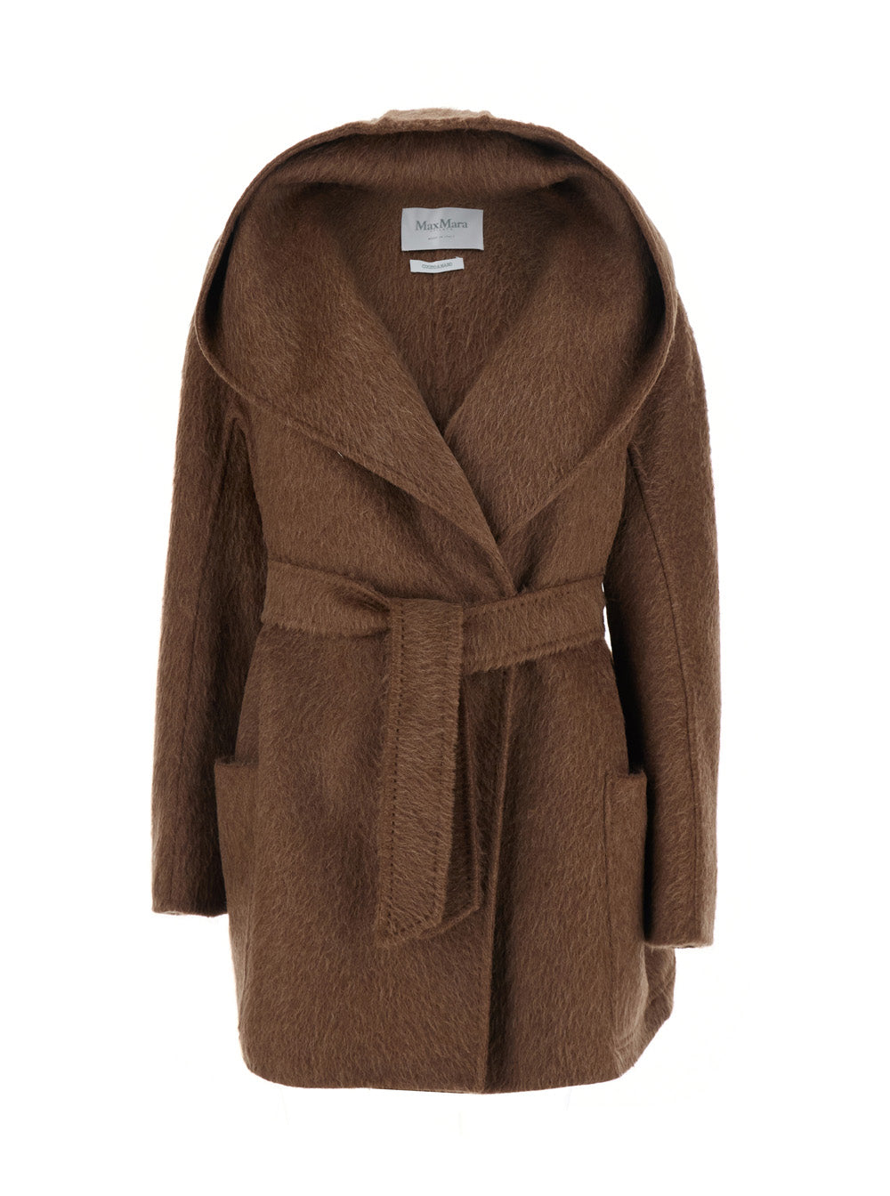 Max Mara Women Coat Mxs Golf Look29 With Front Closure And Pockets, In Wool And Cashmere, Beige, Women