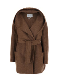 Max Mara Women Coat Mxs Golf Look29 With Front Closure And Pockets, In Wool And Cashmere, Beige, Women