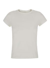 Rick Owens Women Essential Cropped T-Shirt In White Fabric For Women