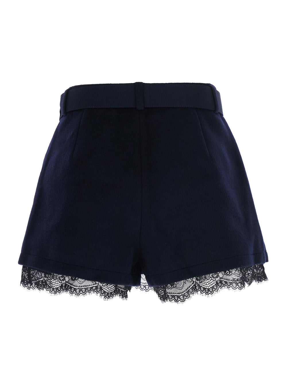 SELF-PORTRAIT Self-Portrait Women Blue Wool Skort With Lace And Pockets For Women