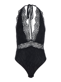 The Andamane Women Florida Bodysuit With Lace And Black Tech Fabric Patchwork For Women