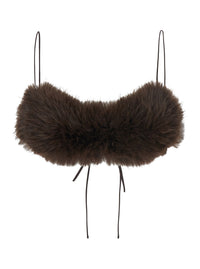 The Andamane Women Anora Bralette Is A Top With Thin Straps And A V-Neck In Brown Tech Fabric For Women