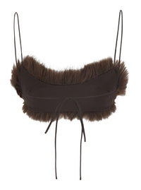 The Andamane Women Anora Bralette Is A Top With Thin Straps And A V-Neck In Brown Tech Fabric For Women