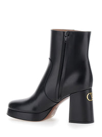 Valentino Garavani Women Bootie | Fawcette | T. 20/90 | Vitello/A. Light Gold Logo