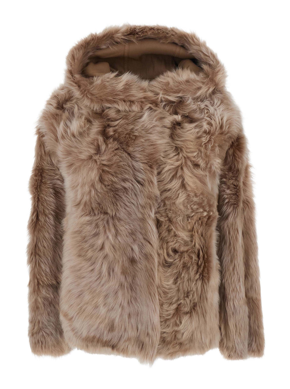 Yves Salomon Women Shearling With Shirt Collar And Zip Closure In Brown For Women