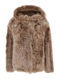 Yves Salomon Women Shearling With Shirt Collar And Zip Closure In Brown For Women