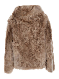 Yves Salomon Women Shearling With Shirt Collar And Zip Closure In Brown For Women