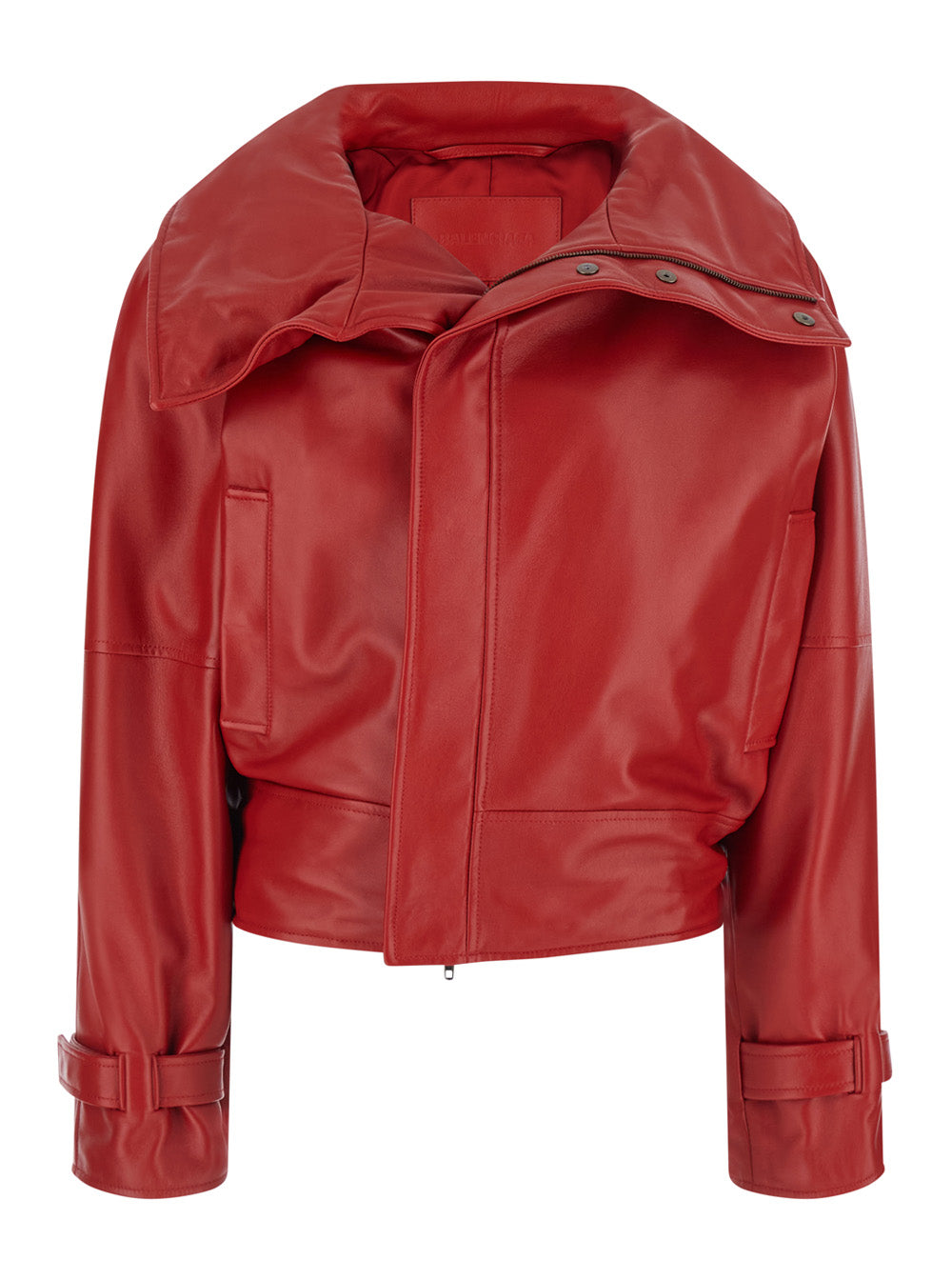 Balenciaga Women Big Collar Jacket Smooth Light Leather