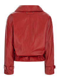 Balenciaga Women Big Collar Jacket Smooth Light Leather