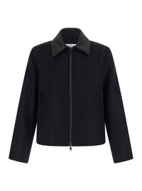 Bottega Veneta Men Splittable Wool Felt Jacket/ Double Black