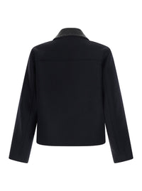 Bottega Veneta Men Splittable Wool Felt Jacket/ Double Black