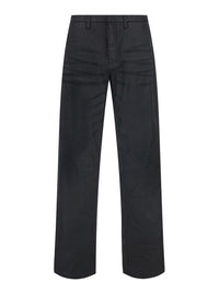 GUCCI Gucci Men Black Five-Pocket Jeans With Bleach Effect And Side Web Straps In Coated Cotton For Men