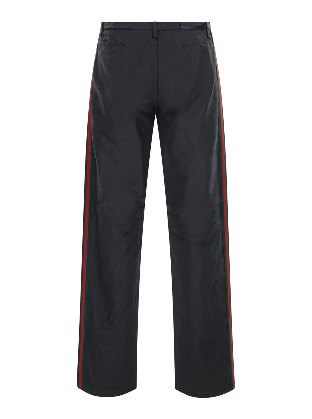 GUCCI Gucci Men Black Five-Pocket Jeans With Bleach Effect And Side Web Straps In Coated Cotton For Men