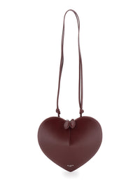 Alaia Women Coeur Bag In Burgundy Calf Leather With Closure And Shoulder Strap, Unisex