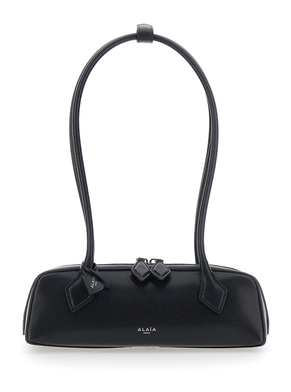 Alaia Women Teckel Small Goatskin Bag With Leather Detail, Black, Unisex