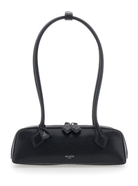 Alaia Women Teckel Small Goatskin Bag With Leather Detail, Black, Unisex