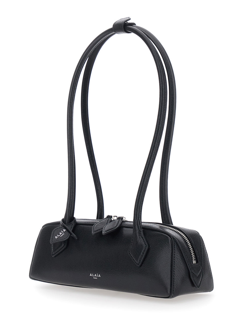 Alaia Women Teckel Small Goatskin Bag With Leather Detail, Black, Unisex