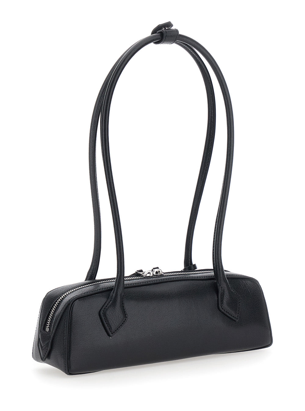 Alaia Women Teckel Small Goatskin Bag With Leather Detail, Black, Unisex