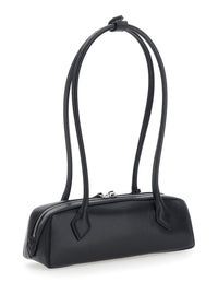 Alaia Women Teckel Small Goatskin Bag With Leather Detail, Black, Unisex