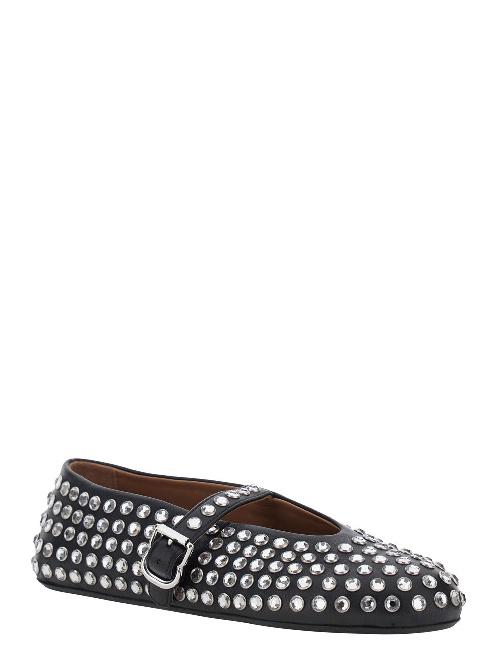 ALAIA Alaia Women Black All-Over Studded Ballet Flats In Leather Women