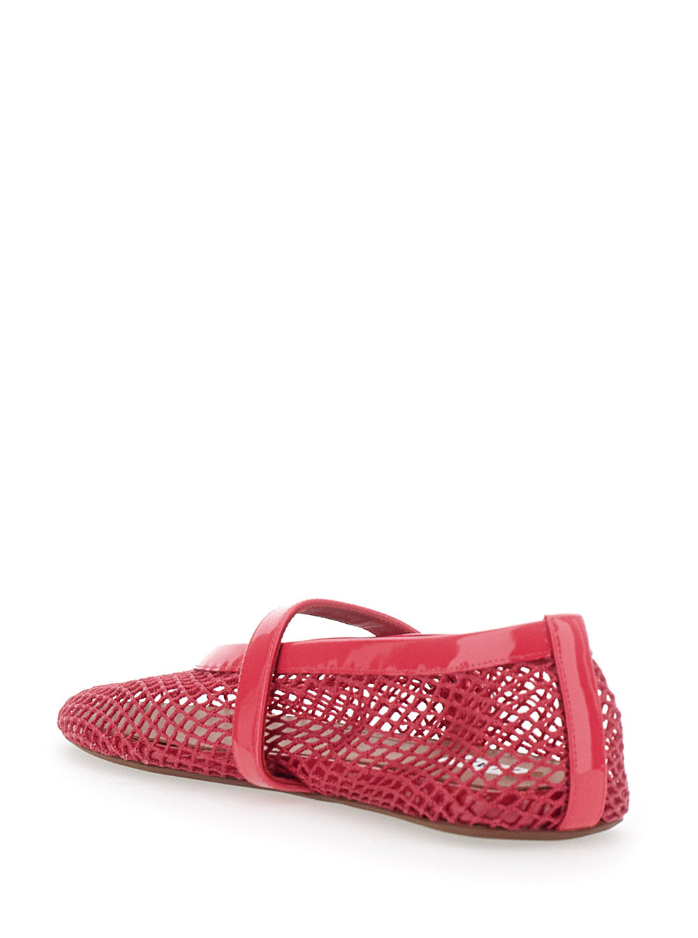 Alaia Women Fuchsia Ballet Flats With Mesh Design And Adjustable Strap In Fabric Women
