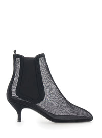 ALAIA Alaia Women Black Chelsea Ankle Boots With Mesh Design And Stiletto Heel In Fabric For Women