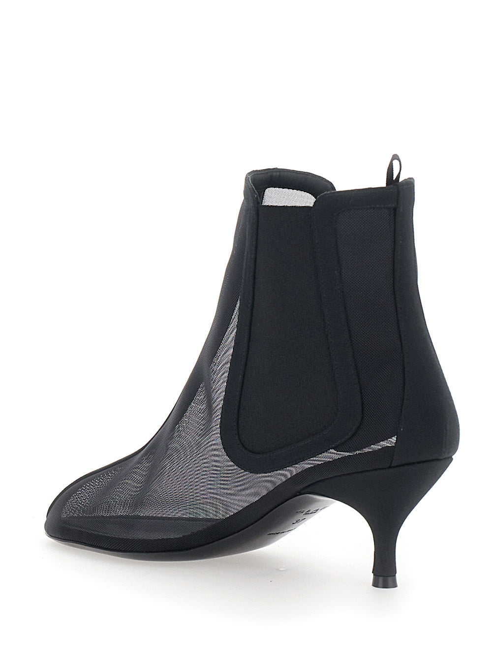 ALAIA Alaia Women Black Chelsea Ankle Boots With Mesh Design And Stiletto Heel In Fabric For Women