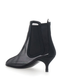 ALAIA Alaia Women Black Chelsea Ankle Boots With Mesh Design And Stiletto Heel In Fabric For Women