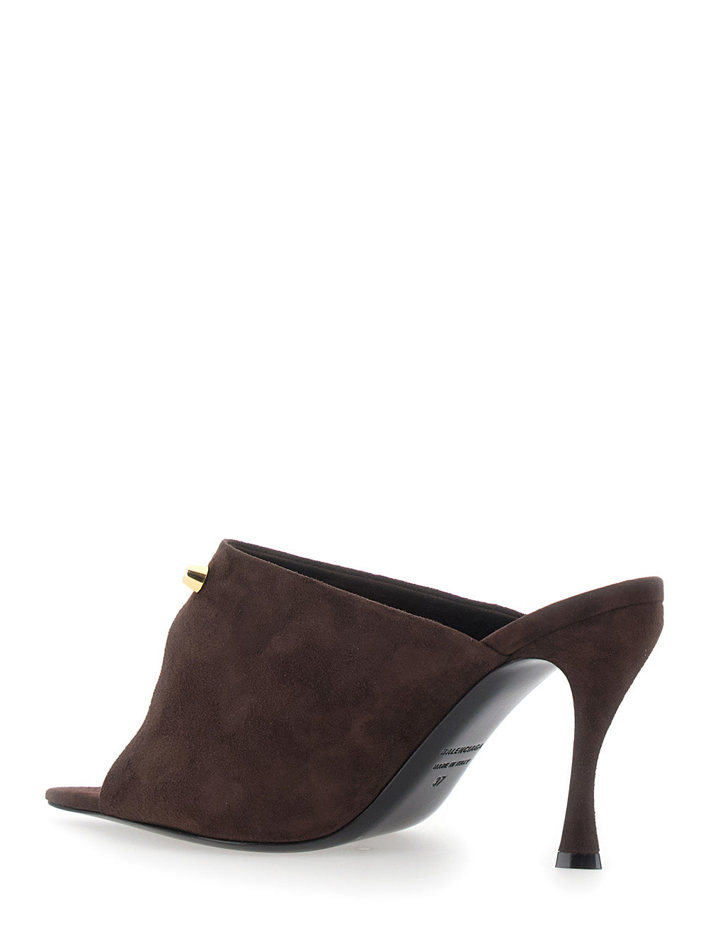 BALENCIAGA Balenciaga Women 'Midnight City' Brown Heeled Sandals With Front Plate And High Stiletto Heel In Suede For Women