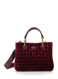 Emporio Armani Women Bordeaux Tote Bag With Removable Shoulder Strap And Logo Patch On The Front In Canvas For Women