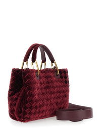 Emporio Armani Women Bordeaux Tote Bag With Removable Shoulder Strap And Logo Patch On The Front In Canvas For Women