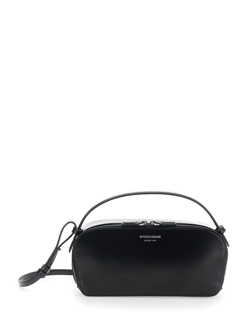 Emporio Armani Women Black Shoulder Bag With Adjustable And Removable Shoulder Strap And Logo Lettering On The Front In Ecoleather For Women