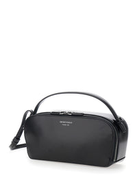 Emporio Armani Women Black Shoulder Bag With Adjustable And Removable Shoulder Strap And Logo Lettering On The Front In Ecoleather For Women
