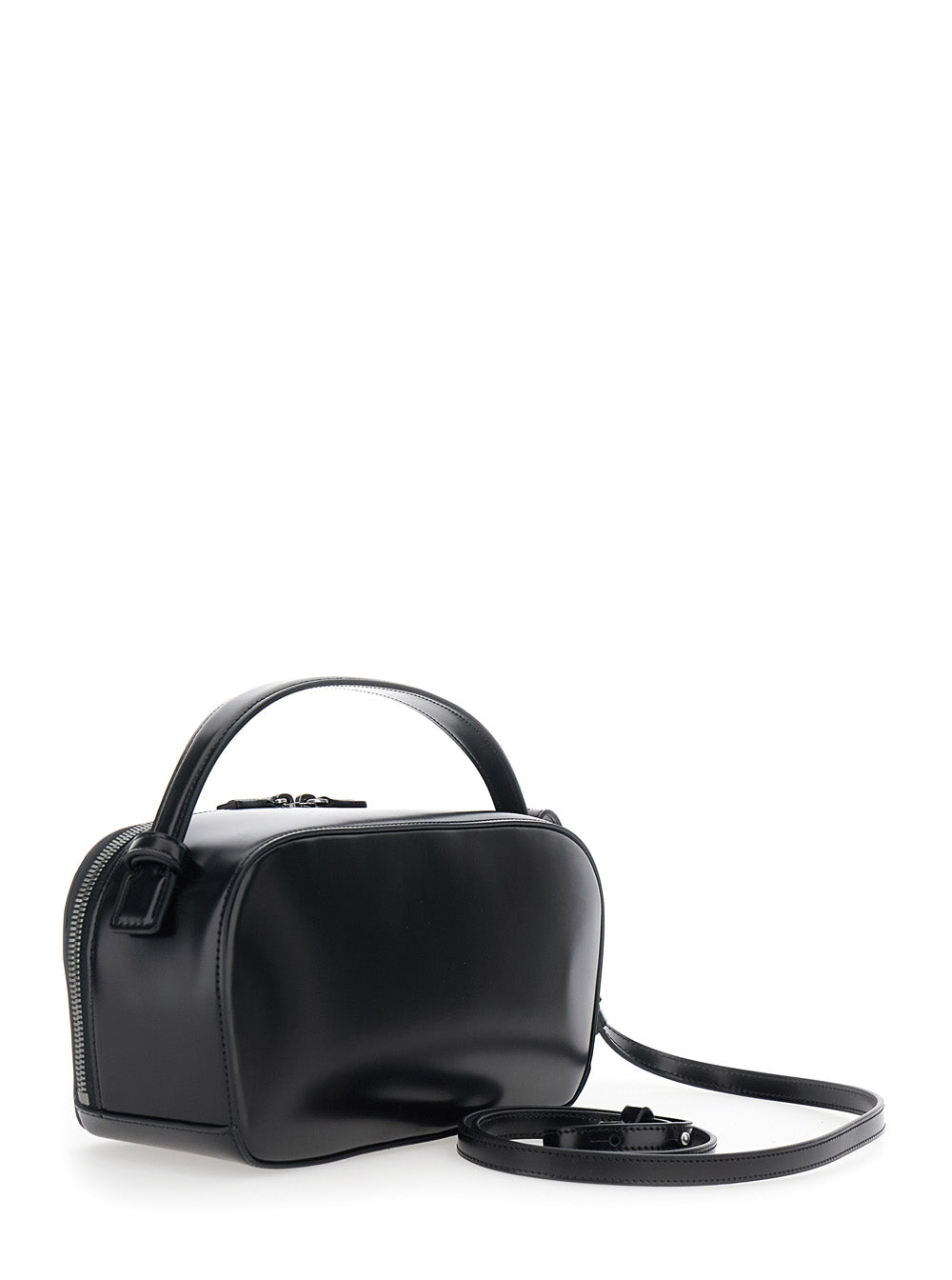 Emporio Armani Women Black Shoulder Bag With Adjustable And Removable Shoulder Strap And Logo Lettering On The Front In Ecoleather For Women