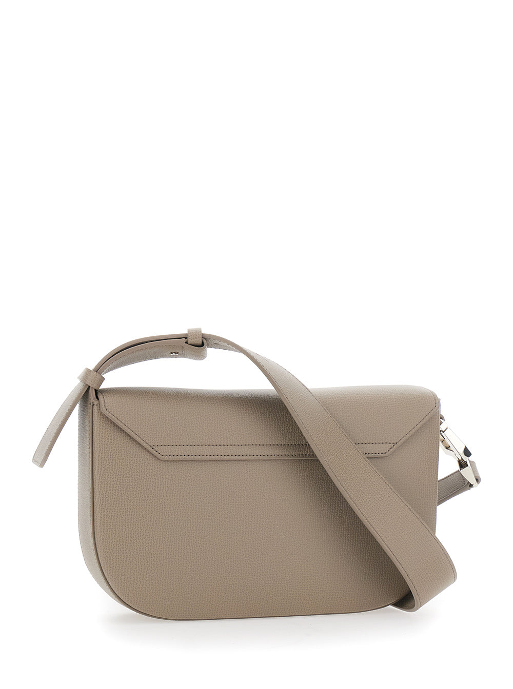 Emporio Armani Women Beige Shoulder Bag With Adjustable Shoulder Strap And Logo Lettering On The Front In Leather For Women