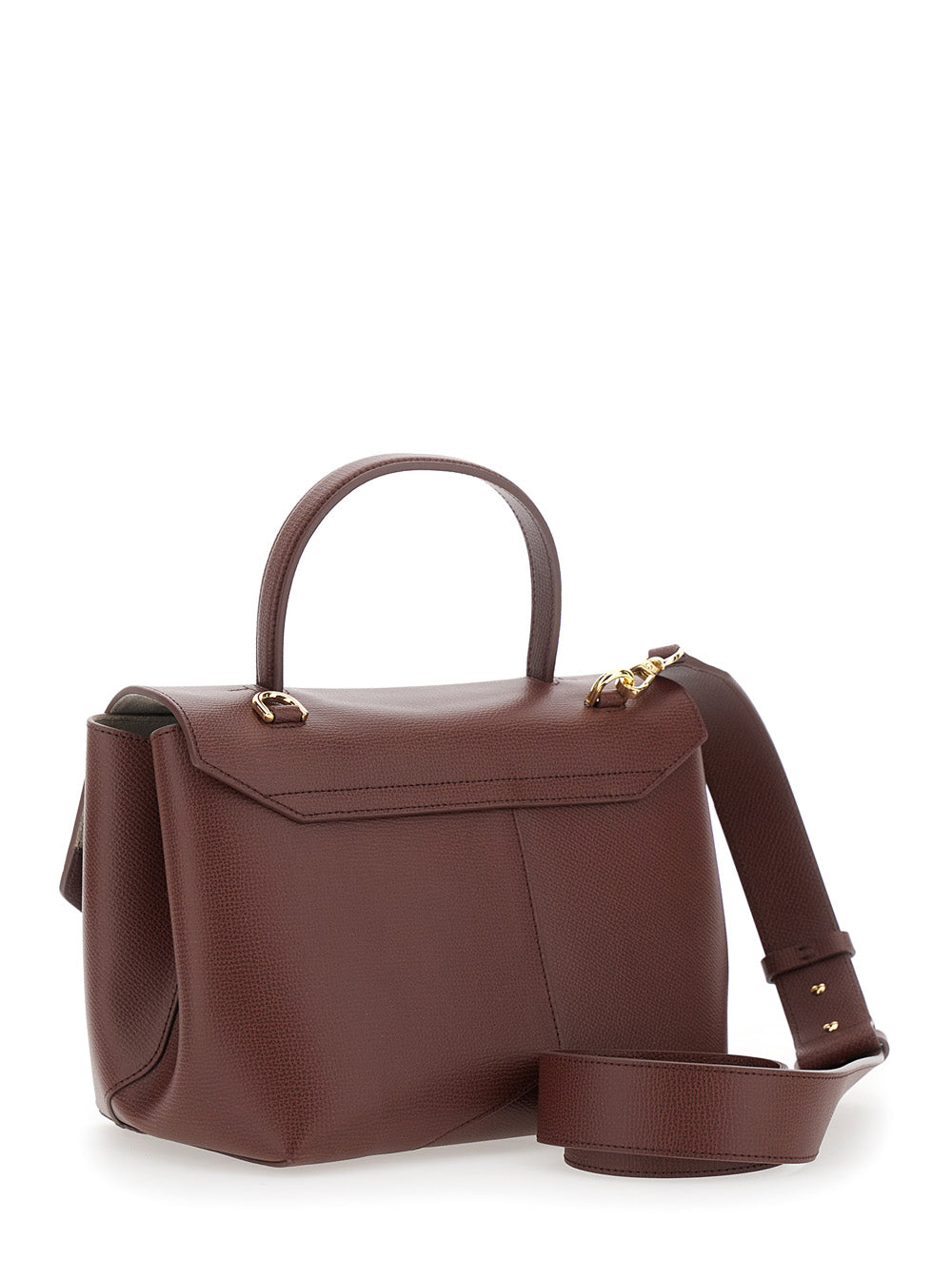 Emporio Armani Women Brown Handbag With Adjustable And Removable Shoulder Strap And Logo Lettering On The Front In Leather For Women