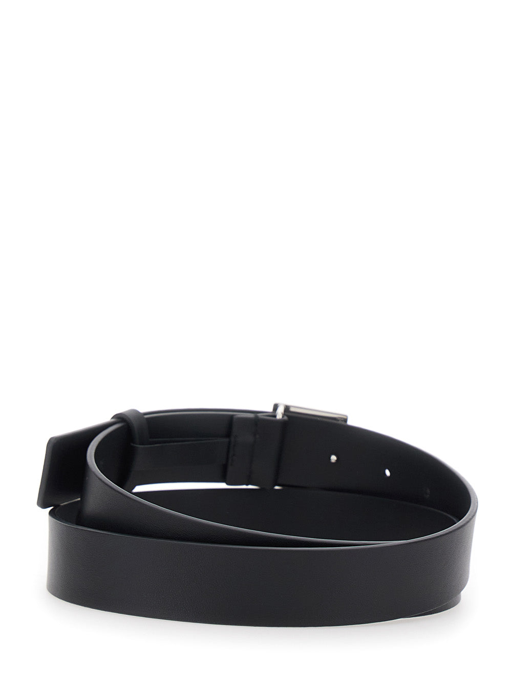 Fendi Men 3 Cm Pelle Ff Metal Silver