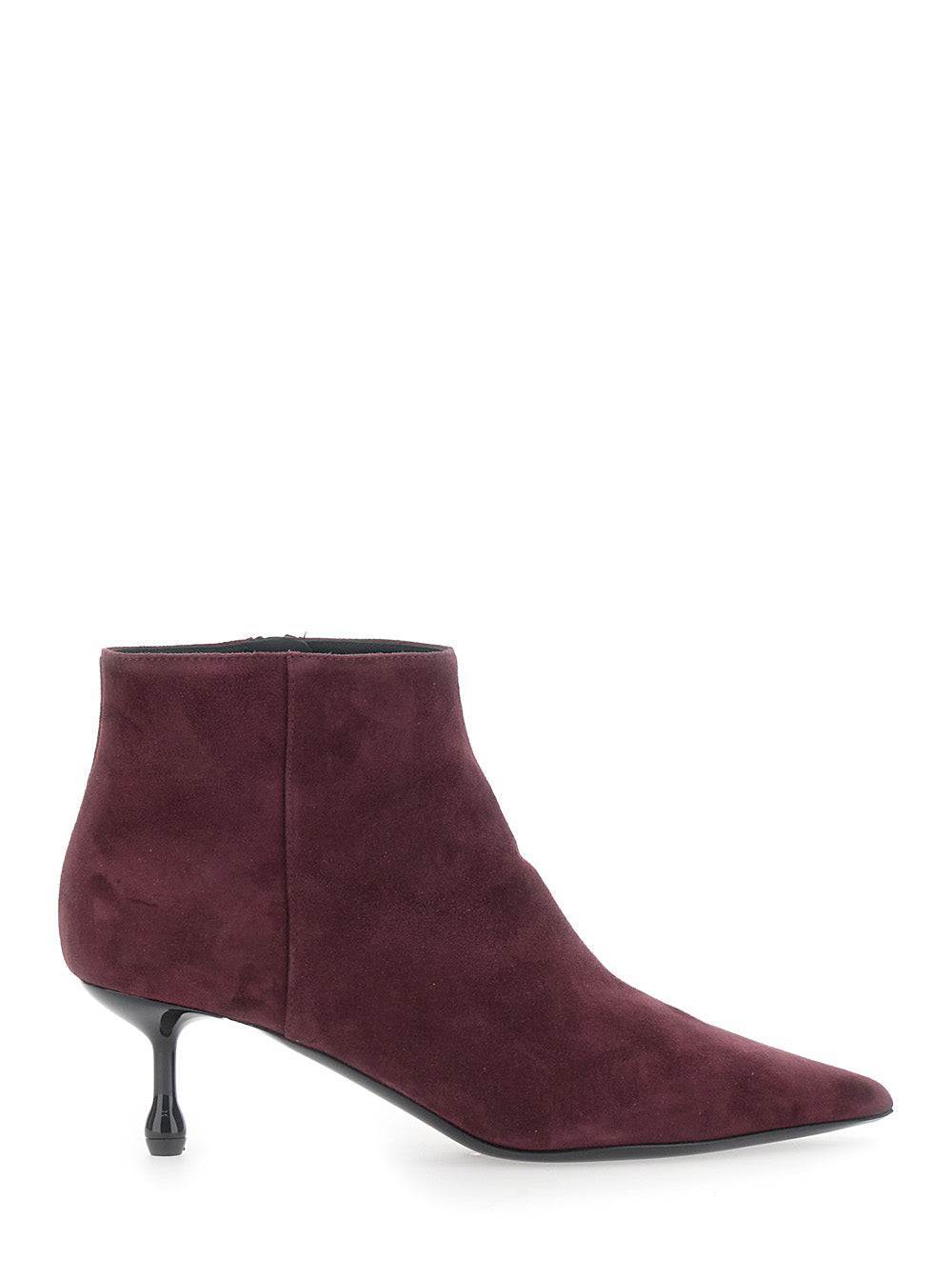 Leplain Women Bordeaux Ankle Boots With Pointed Toe In Suede Women