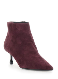 Leplain Women Bordeaux Ankle Boots With Pointed Toe In Suede Women